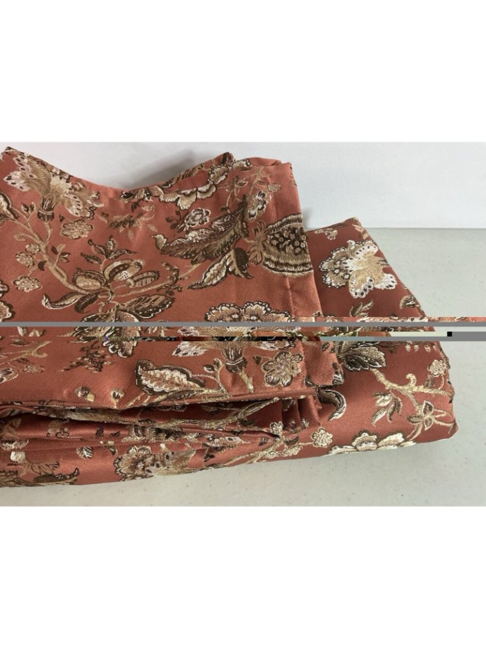 Waterford Baroque Damask Tablecloth Brown Floral Rectangle + 10 Napkins New - Picture 3 of 8